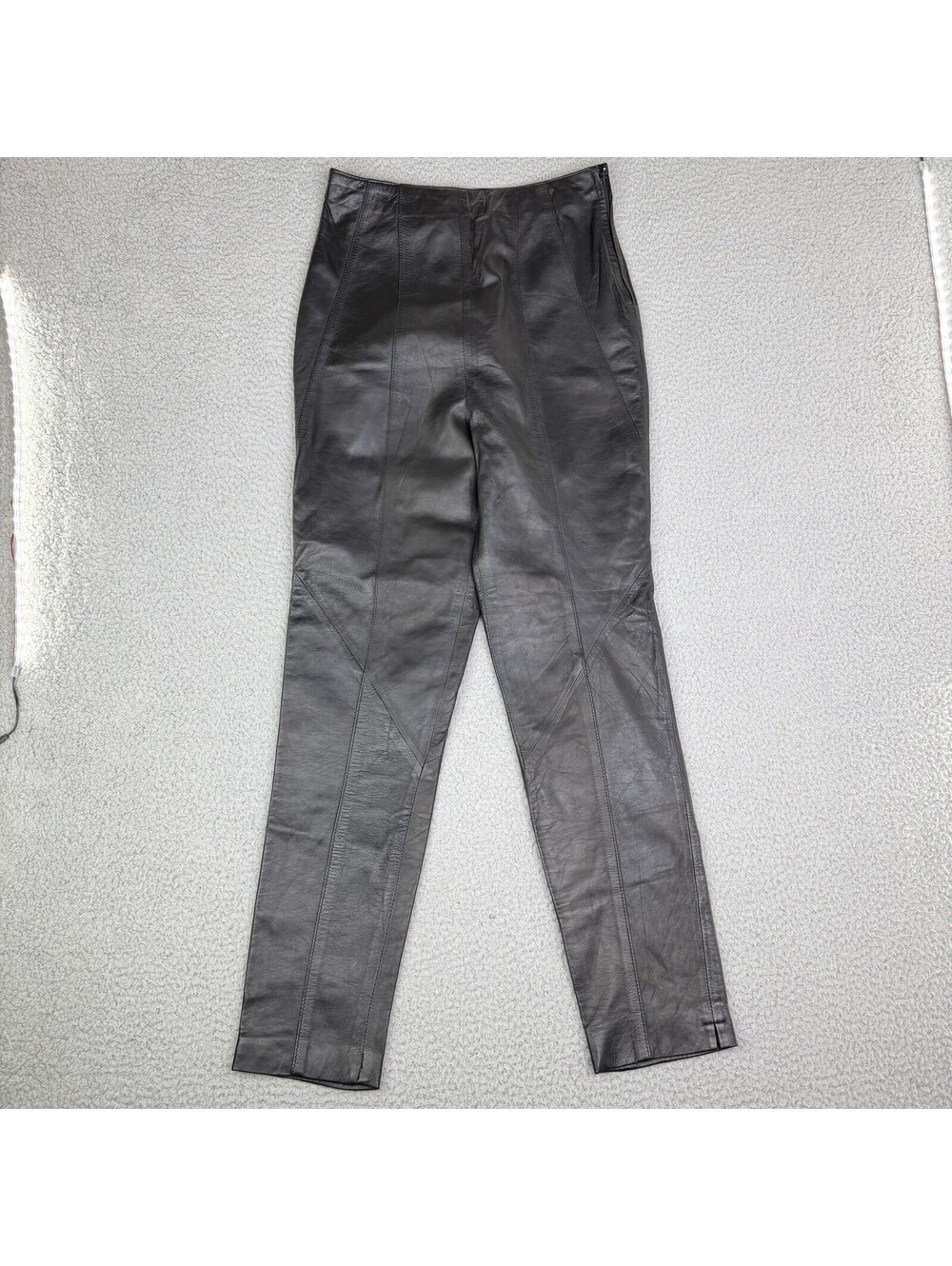 Vintage Cache Women’s Black 100% Leather Pants Size 8 Y2K Moto Biker 28w x 30L